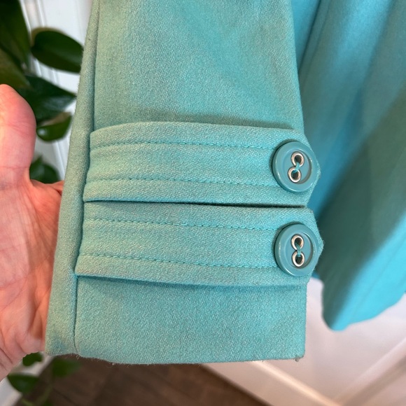 Anthropologie Tulle teal wool peacoat women’s size large - Picture 7 of 14